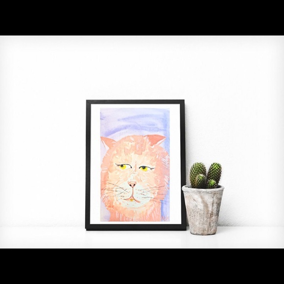 Cat Portrait Painting ORIGINAL Watercolor Furry Friends Pet Portrait Wall Art - Picture 8 of 11